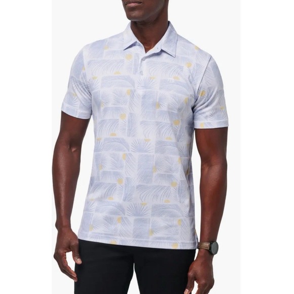 Travis Mathew Polo Shirt Mens Small Multicolor Sun Guilt Hawaiian Golf‎ Casual - Picture 2 of 6